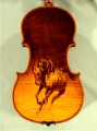 4/4 MAESTRO VASILE GLIGA 'EL ZORAB' Pyrogravure One Piece Back Violin Guarneri Model Violin - Code B3928